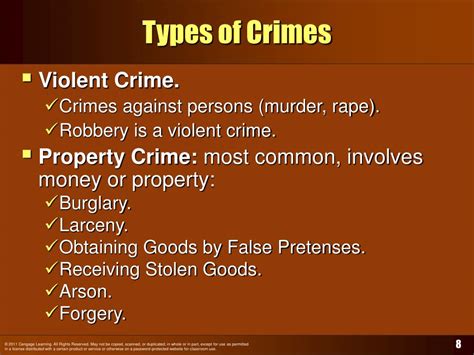 types of common law crimes