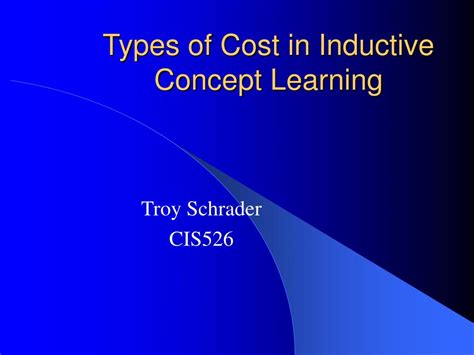 Types Of Cost In Inductive Concept Learning