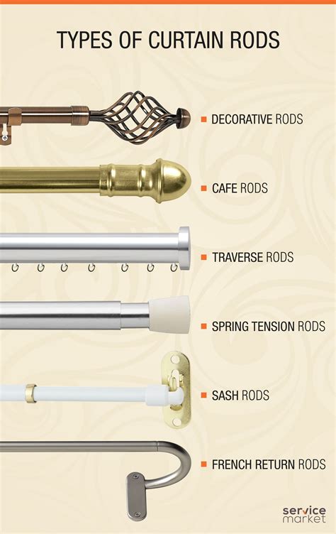 types of curtain poles