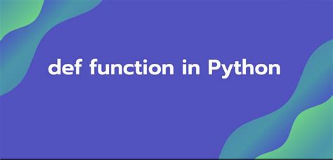 types of def functions in python