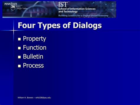 Types Of Dialogs