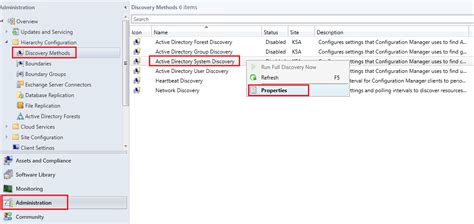 types of discovery methods in sccm