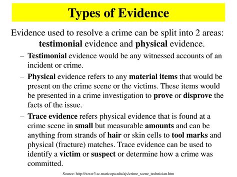 types of evidence in forensic science ppt