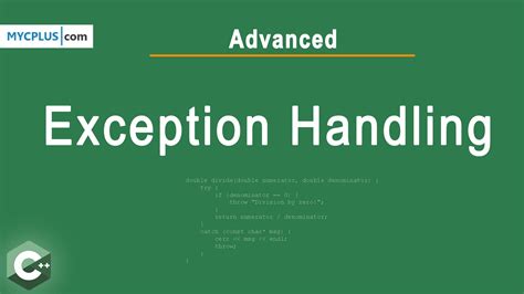 types of exception handling in c++