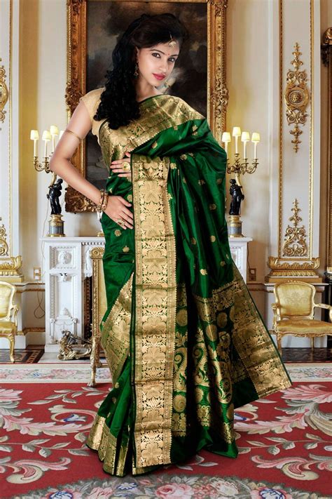 types of green colour sarees