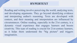 types of hypertext in reading and writing