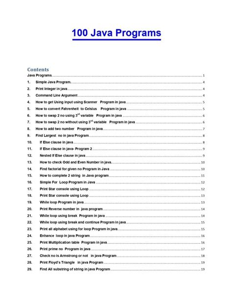 types of java programs pdf