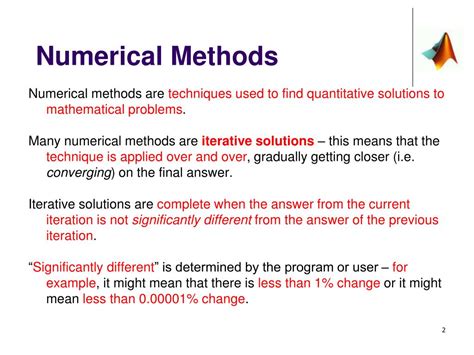 types of numerical methods