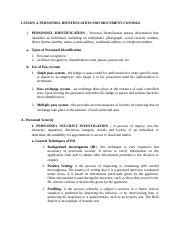 Types Of Personnel Identification