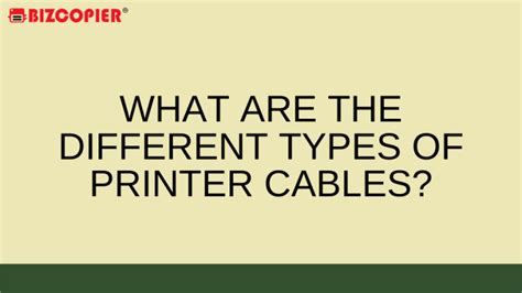 Types Of Printer Cords