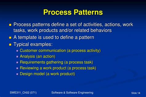types of process patterns in software engineering