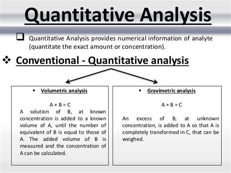 types of quantitative analysis in chemistry