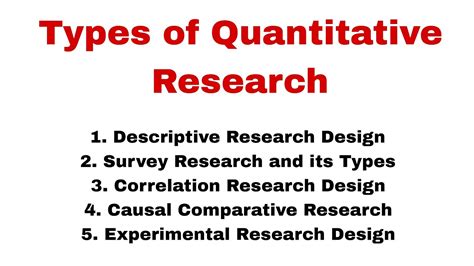 types of quantitative research with examples