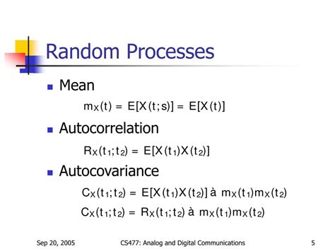 types of random process in digital communication