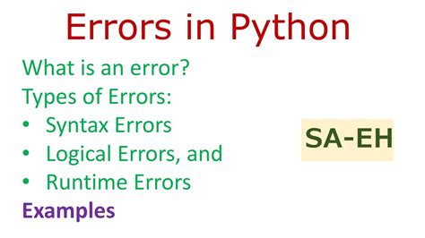 types of runtime errors in python