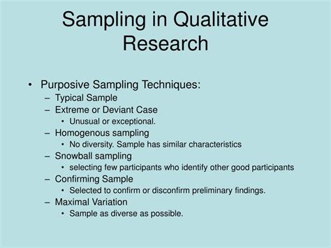 types of sampling methods used in qualitative research