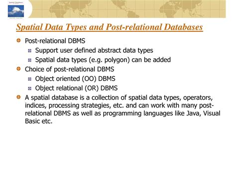 types of spatial database in dbms