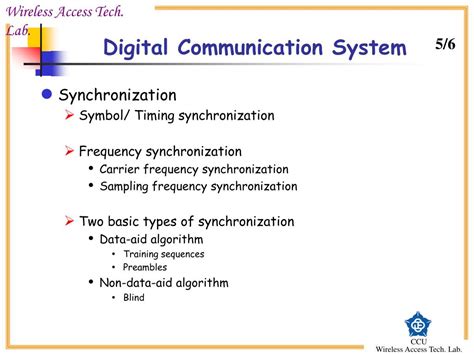 types of synchronization in digital communication