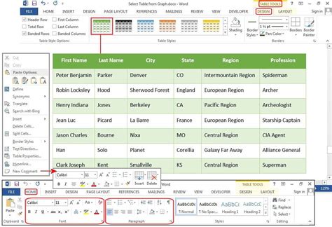 Types Of Tables In Ms Word