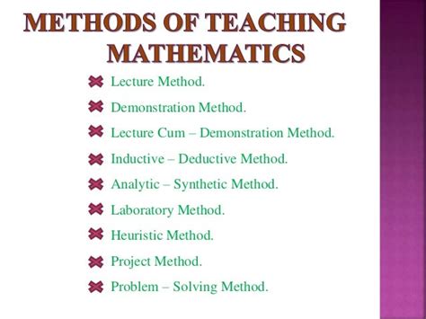 types of teaching methods in mathematics