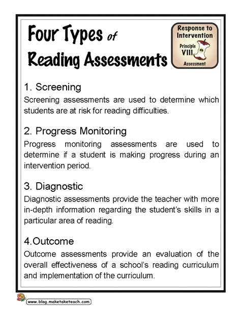 Types Of Test For Reading Assessment