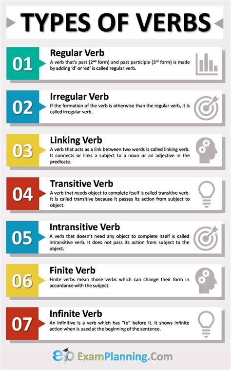 types of verbs with examples class 6