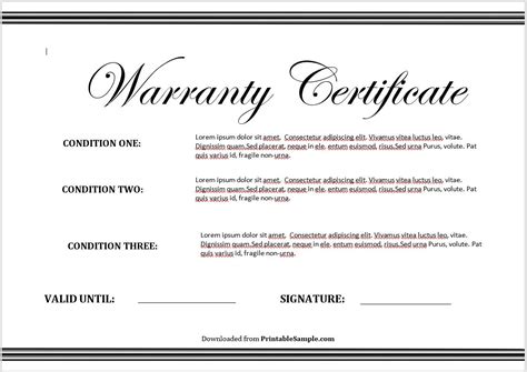 types of warranty with examples