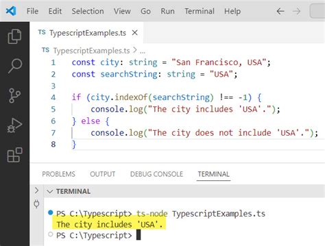 typescript contains string example