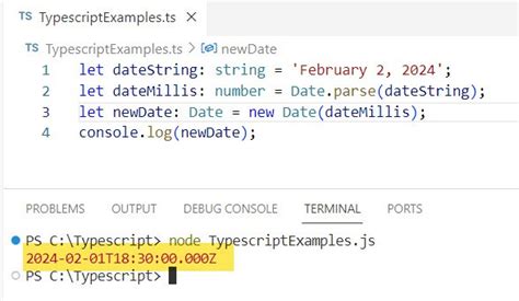 typescript date format from string