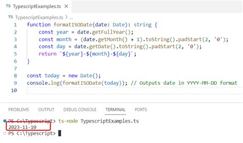 typescript datetime format string
