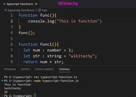 typescript define function