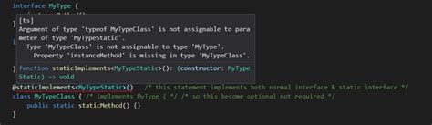 typescript define static method in interface