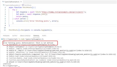 typescript fetch is not defined