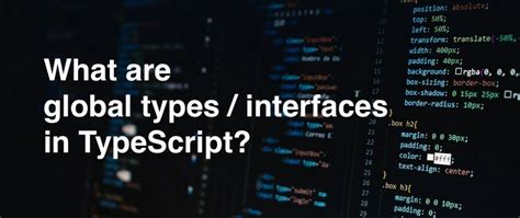 Typescript Interface Global