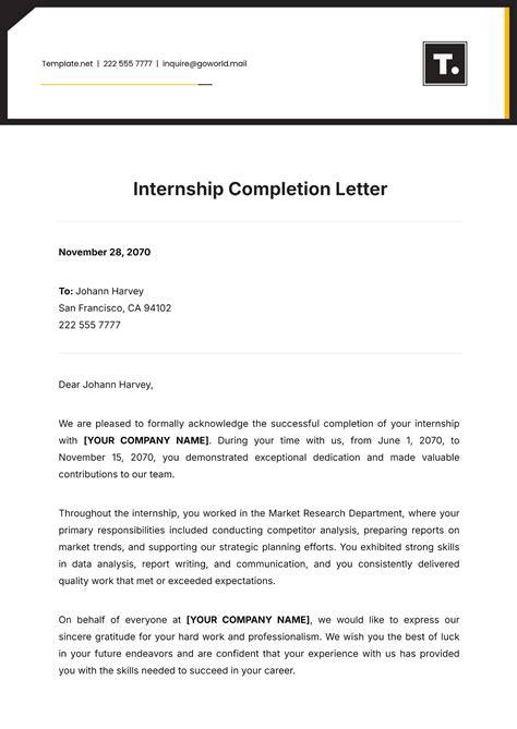 typewrite of internship