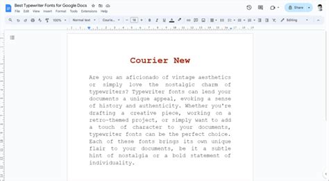 Typewriter Font Docs