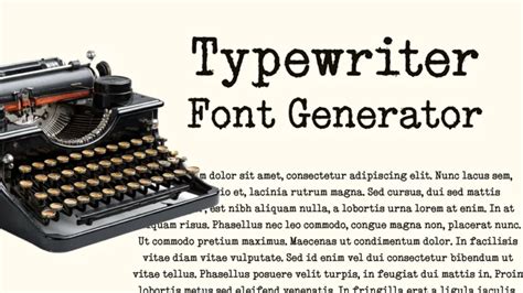 Typewriter Generator Font
