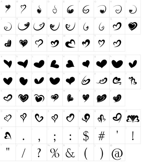 Typewriter Heart Font