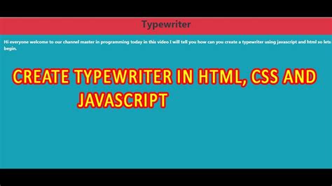 Typewriter Html