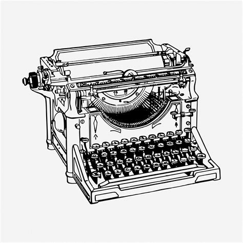 Typewriter Machine Drawing