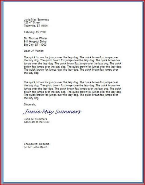 Typewriting Professional Letter Format
