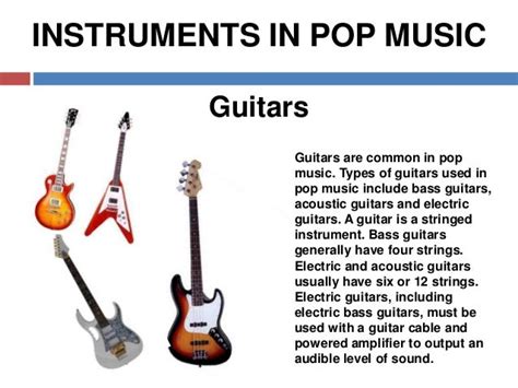typical instruments in pop music