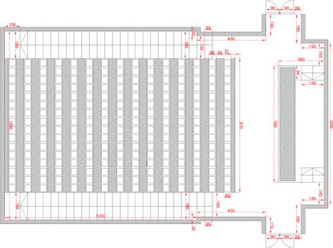 typical lecture hall size