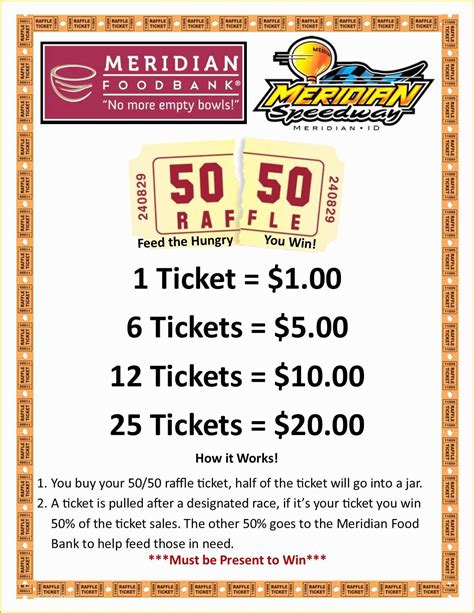 typical price for 50/50 raffle tickets