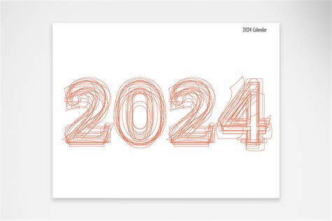 Typography Calendar 2024
