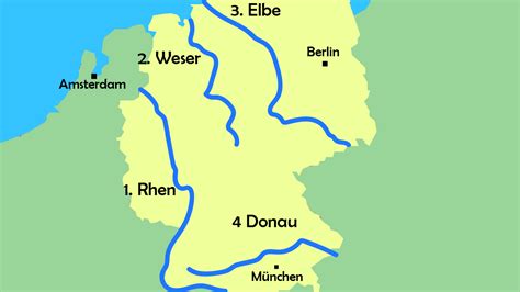 Map of the rivers marking the extent of "Germany" in the first stanza