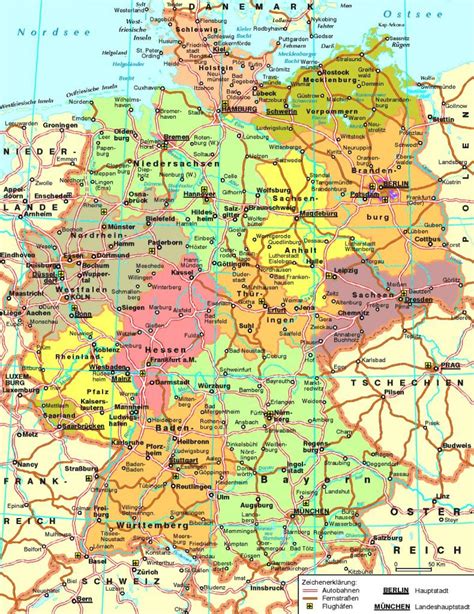 Tyskland motorväg karta Karta över Tyskland motorväg (Västra Europa