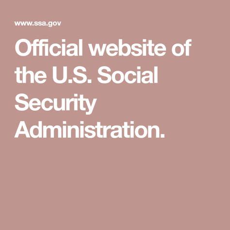 u.s. ssa.gov official website