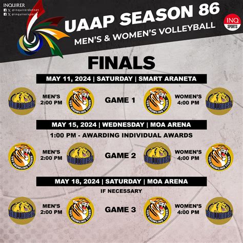 uaap volleyball finals schedule