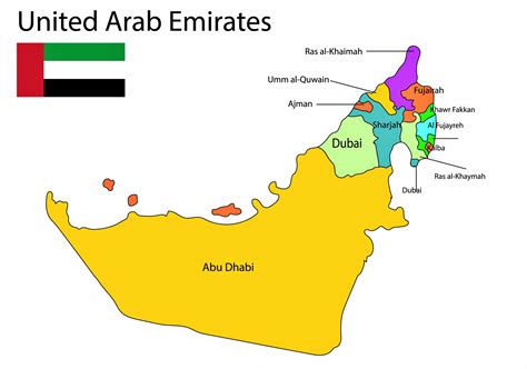 uae map divided by regions